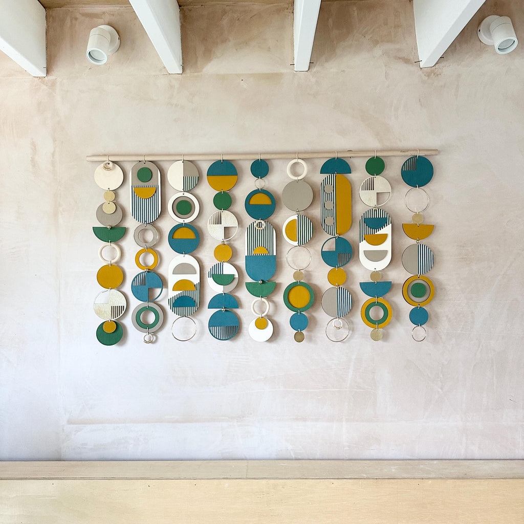 Large Geometric Wood Wall Art for Bedroom and Living Room