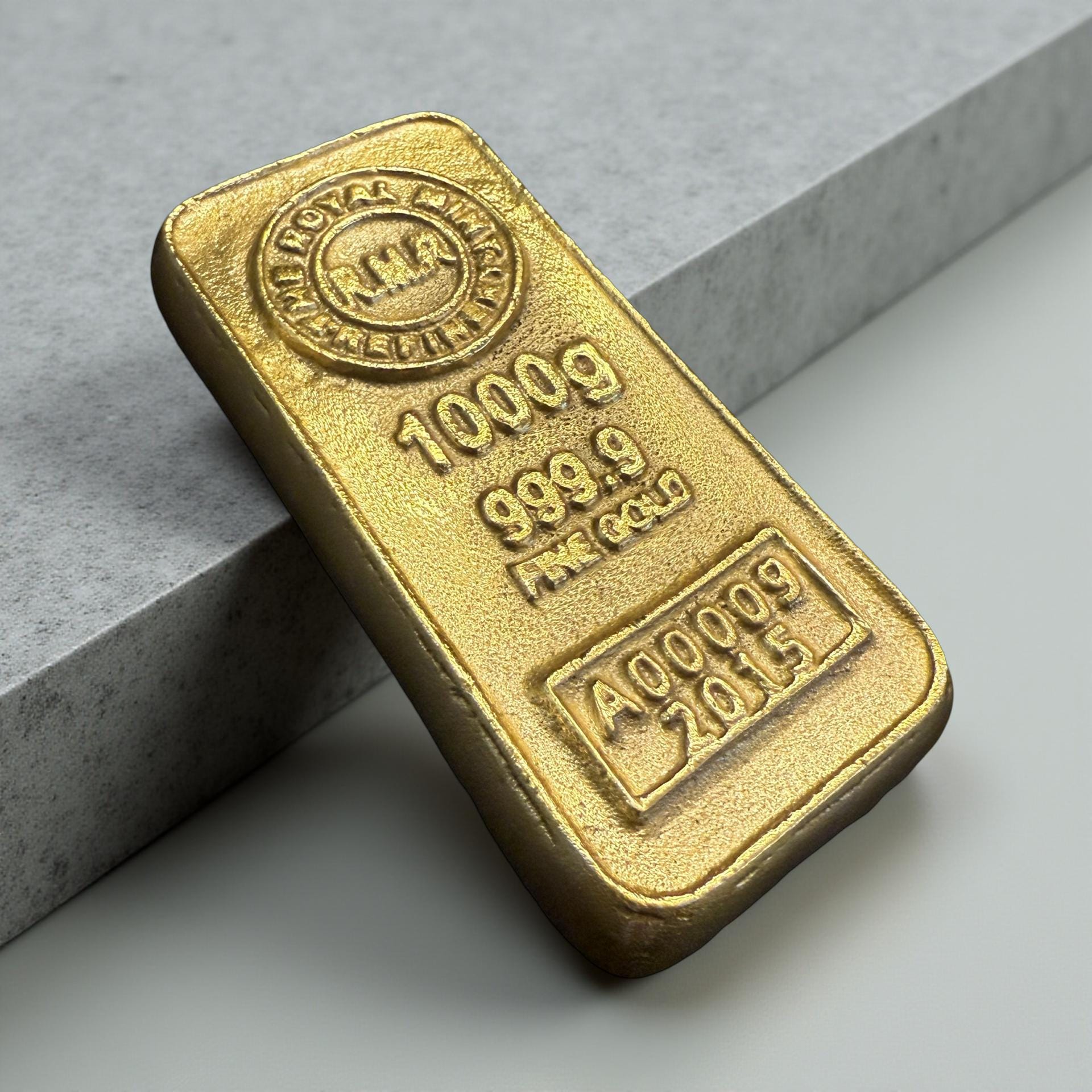 Cast Iron Gold Bullion Bar Paperweight