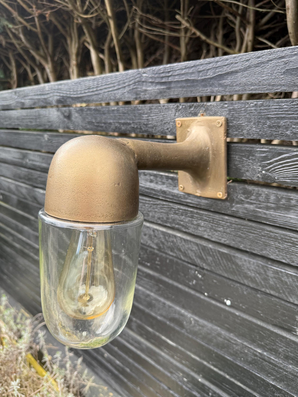 Raw Antique Brass Bulkhead Outdoor and Bathroom Sconce Wall Light