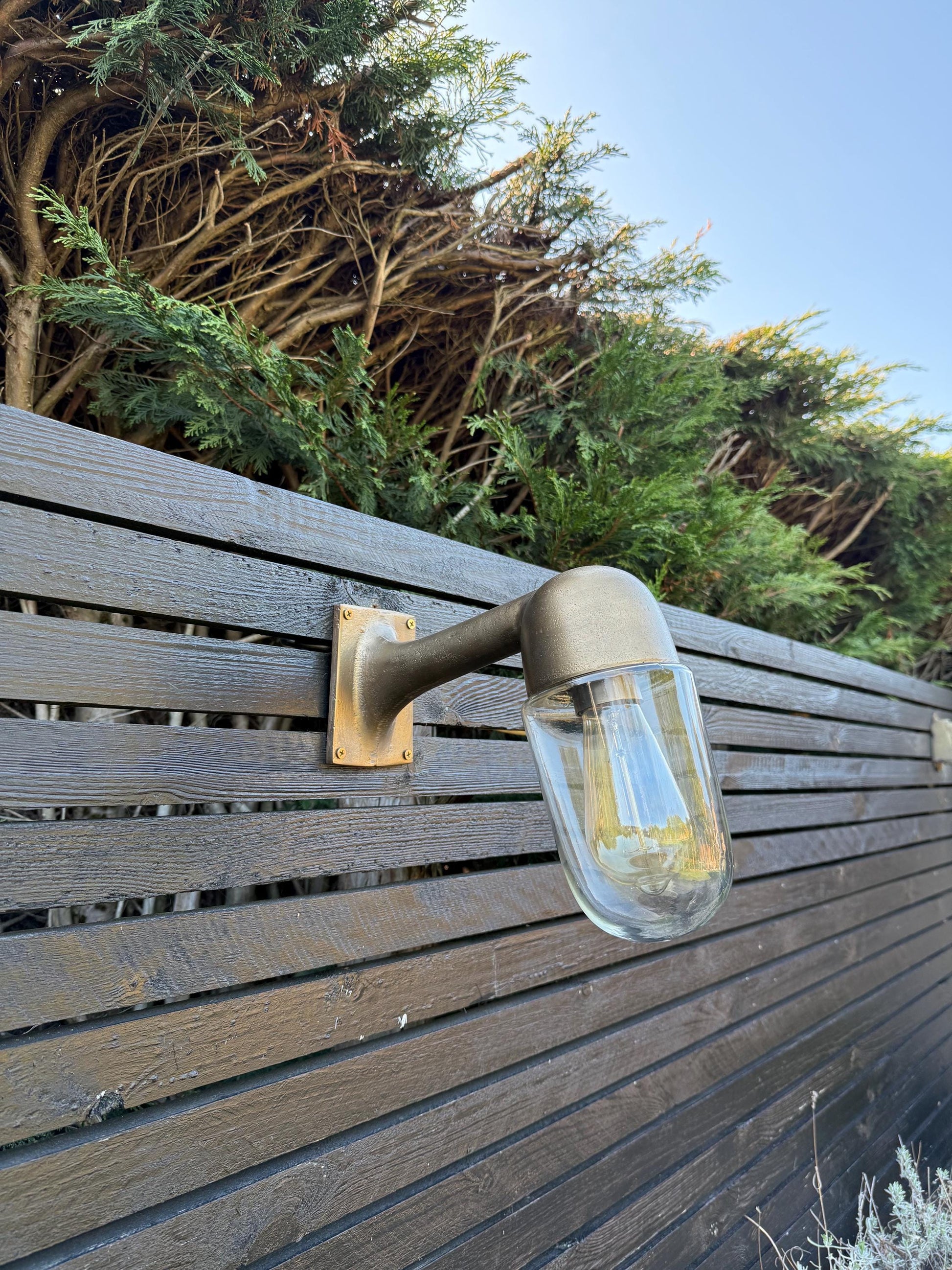 Raw Antique Brass Bulkhead Outdoor and Bathroom Sconce Wall Light