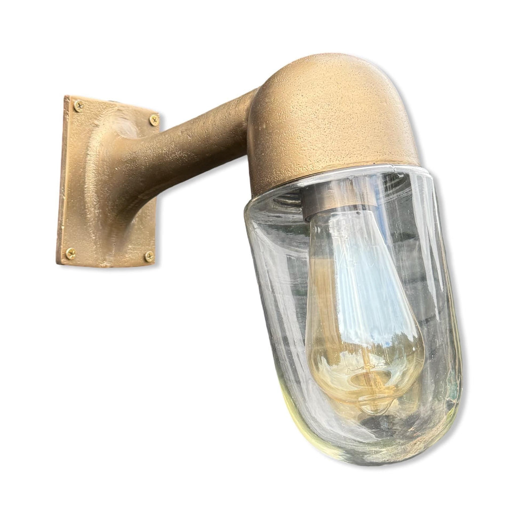 Raw Antique Brass Bulkhead Outdoor and Bathroom Sconce Wall Light