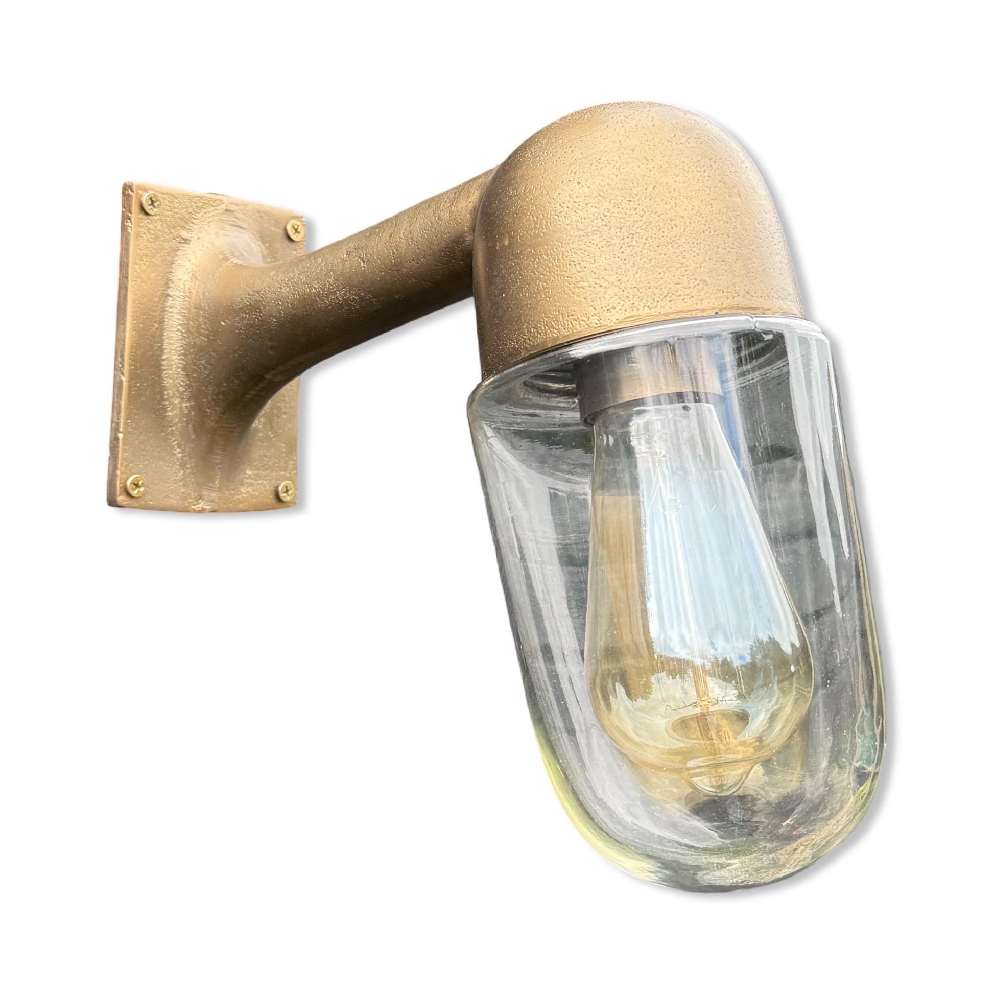 Raw Antique Brass Bulkhead Outdoor and Bathroom Sconce Wall Light