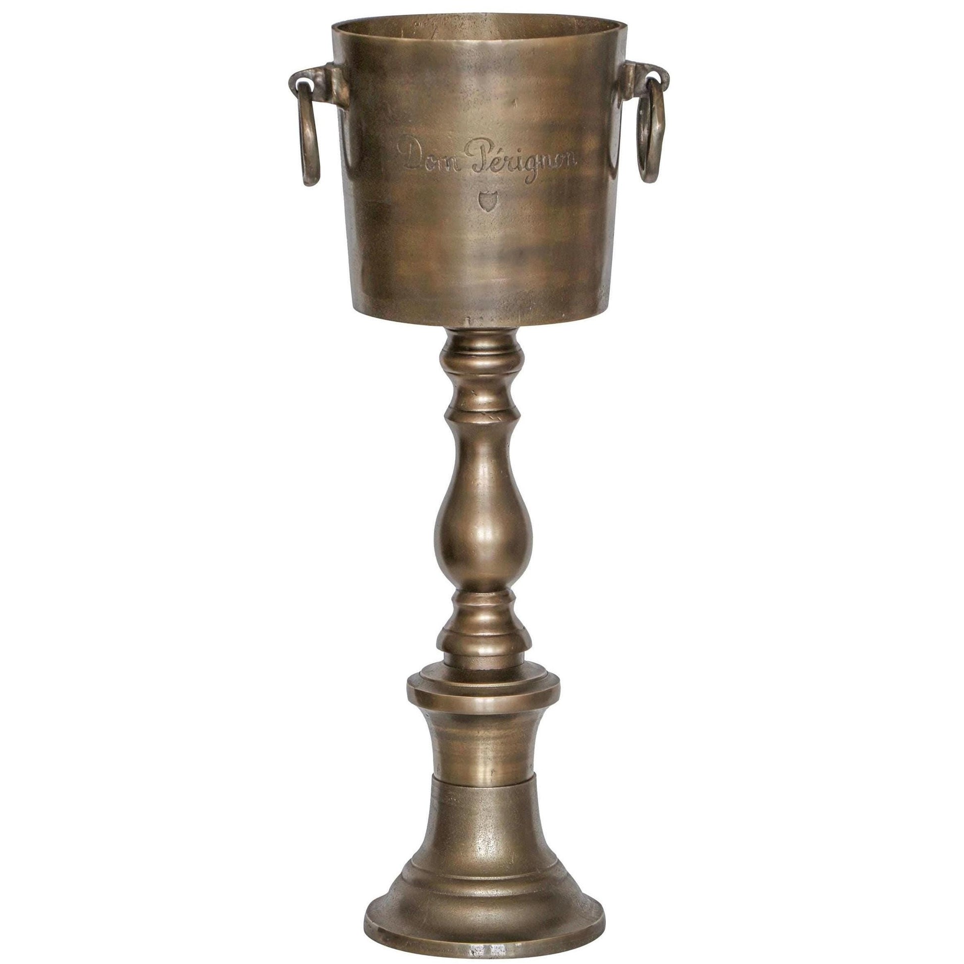 Antique Brass Champagne Ice Bucket Floor Standing Wine Cooler