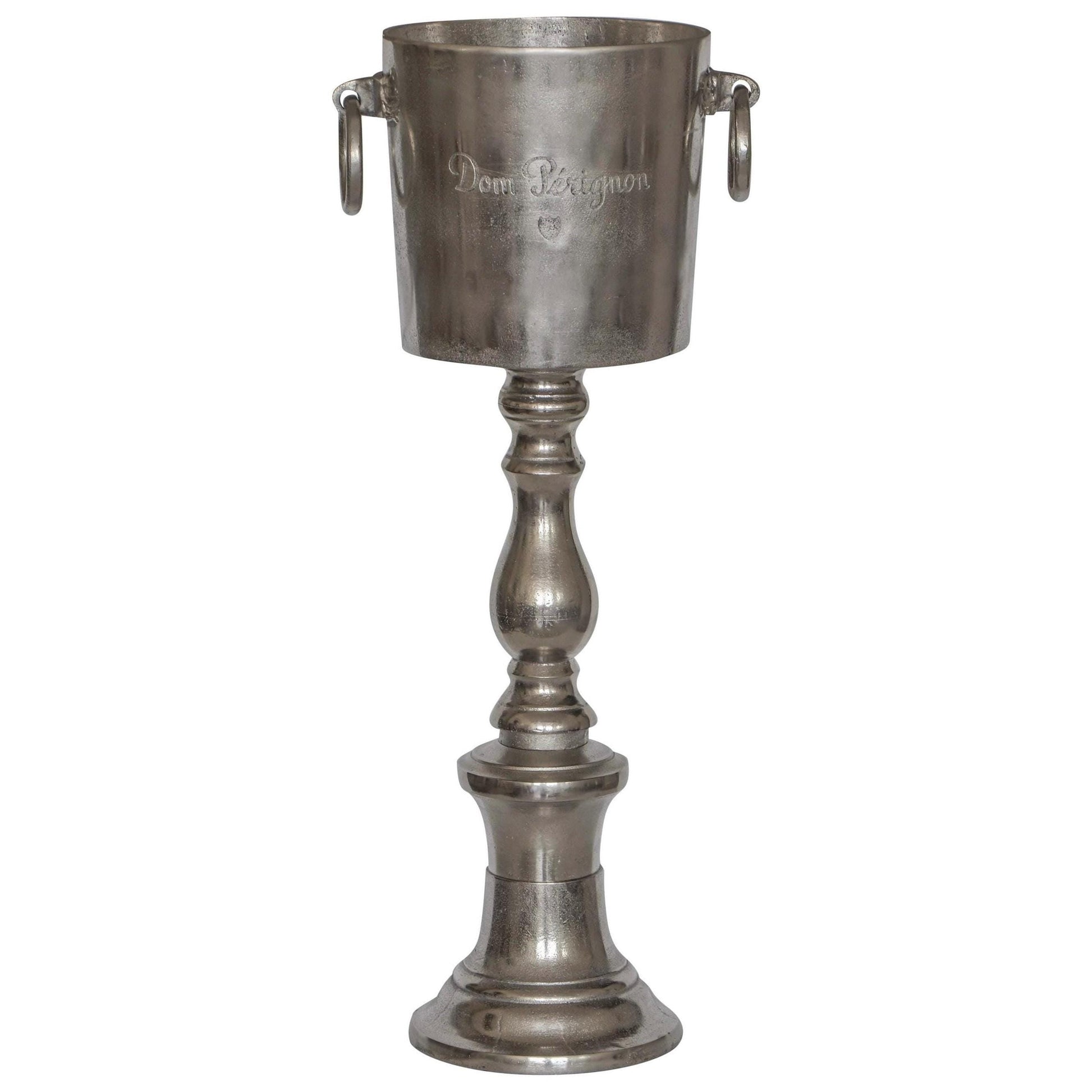 Solid Cast Engraved Champagne Ice Bucket Large Standing Wine Cooler