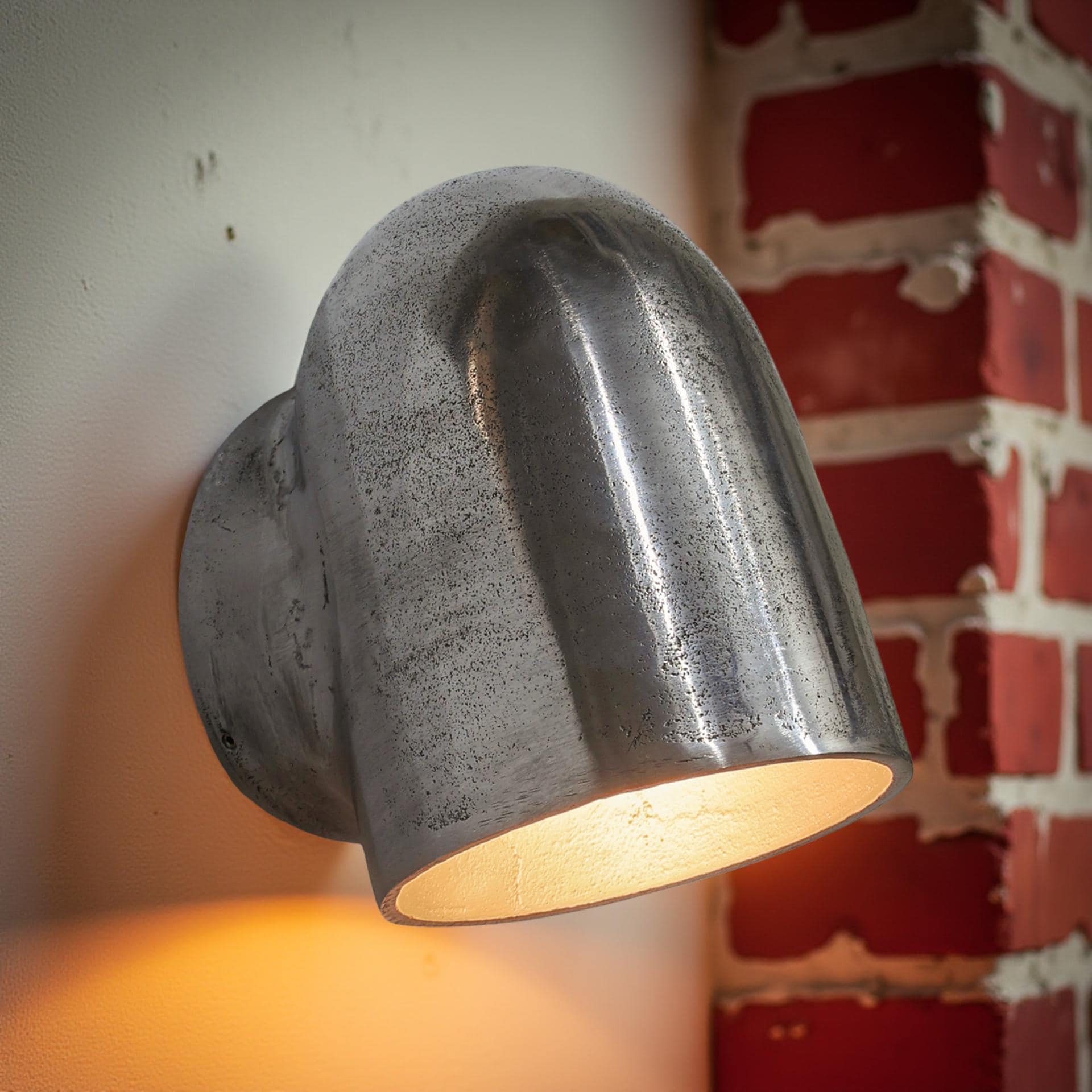 Pewter Mast Down Light Wall Sconce
