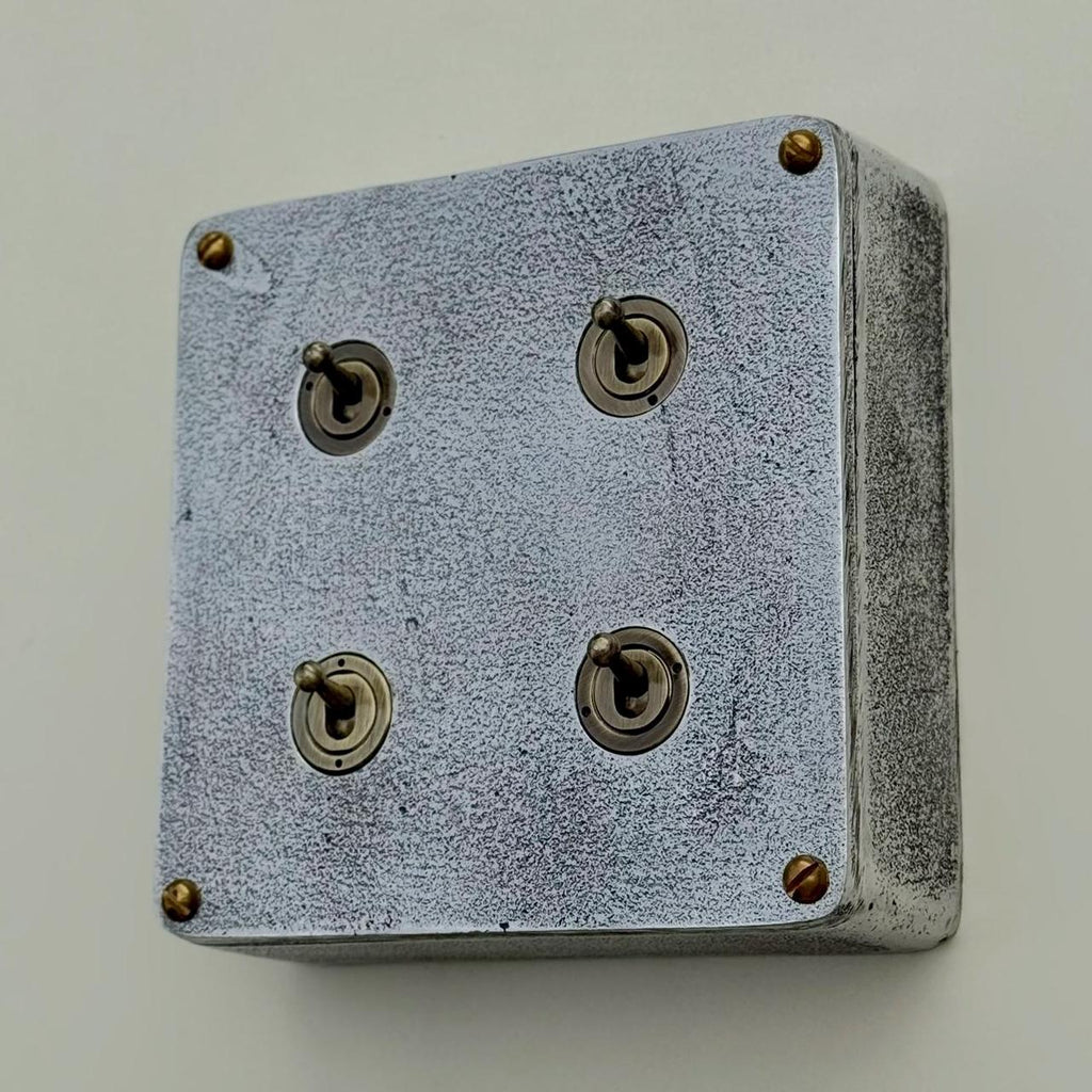 Four Gang Two Way Industrial Vintage Cast Metal Light Switch
