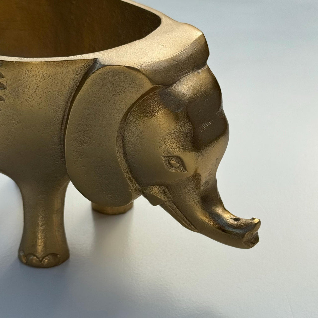 Brass Elephant Planter for Succulents and Small Plants