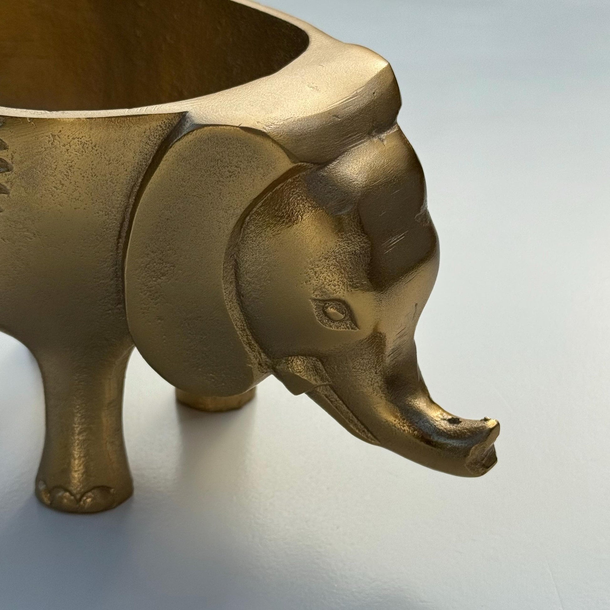 Brass Elephant Planter for Succulents and Small Plants