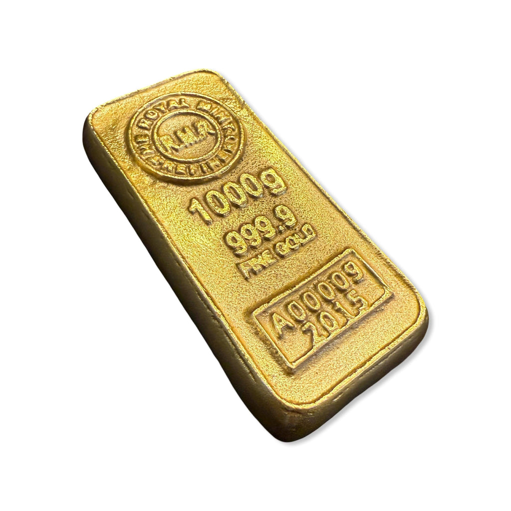 Cast Iron Gold Bullion Bar Paperweight