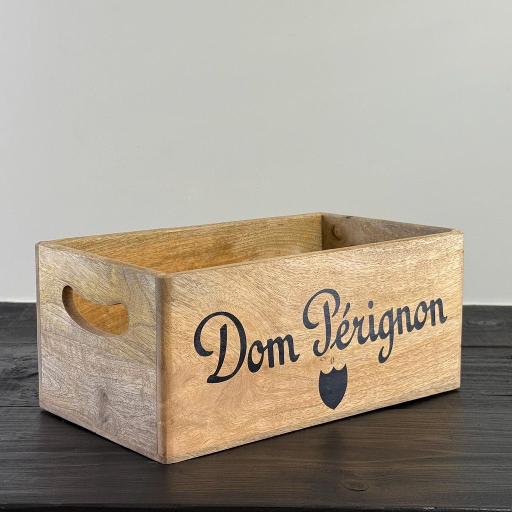Natural Wood Champagne Storage Crate Set