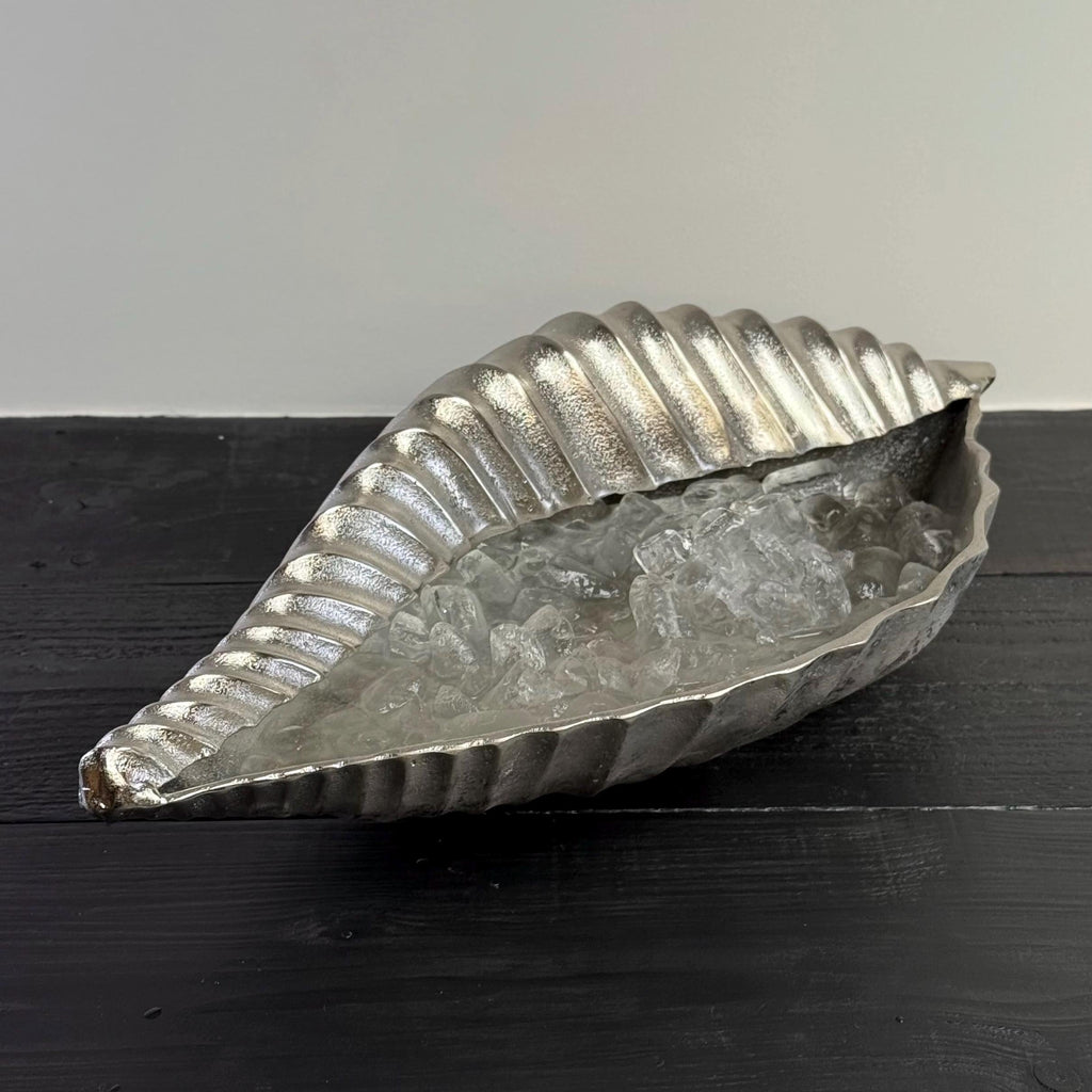 Clamshell Solid Cast Champagne Ice Bucket Wine Cooler