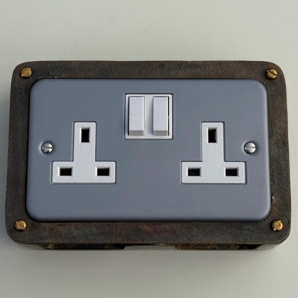 Antique Brass Double Power Socket 13A Industrial Style