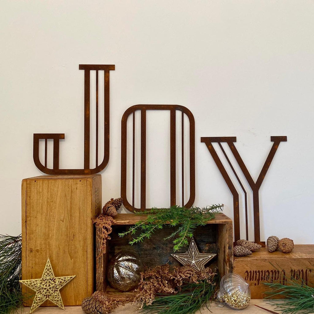 Rusty Metal Art Deco Lettering A-Z 0-9 in 5 inch or 12 inch