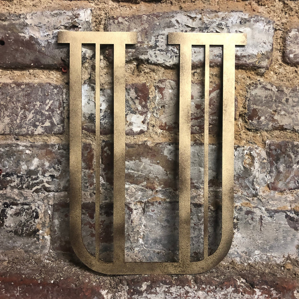 Gold Distressed Art Deco Metal Letters and Numbers 5 inch or 12 inch