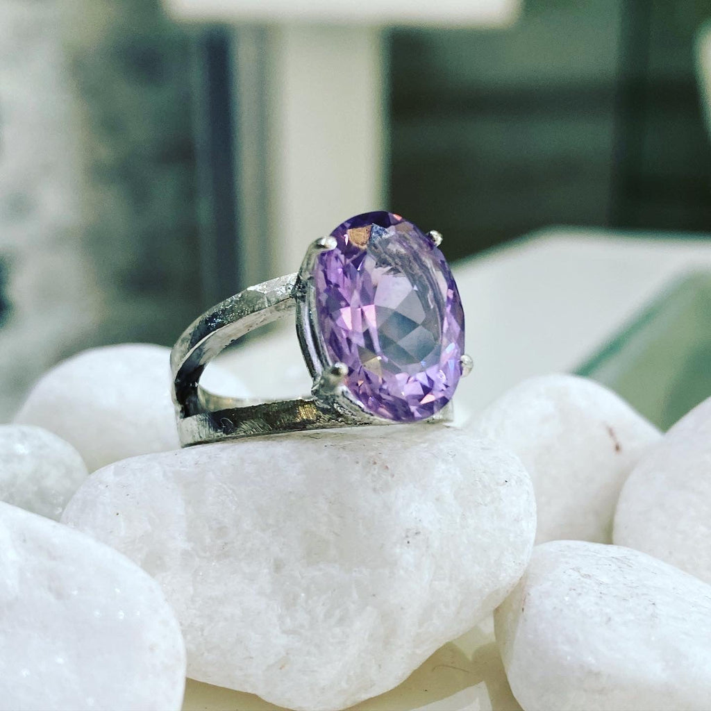Maxi Double Empire Ring with Amethyst