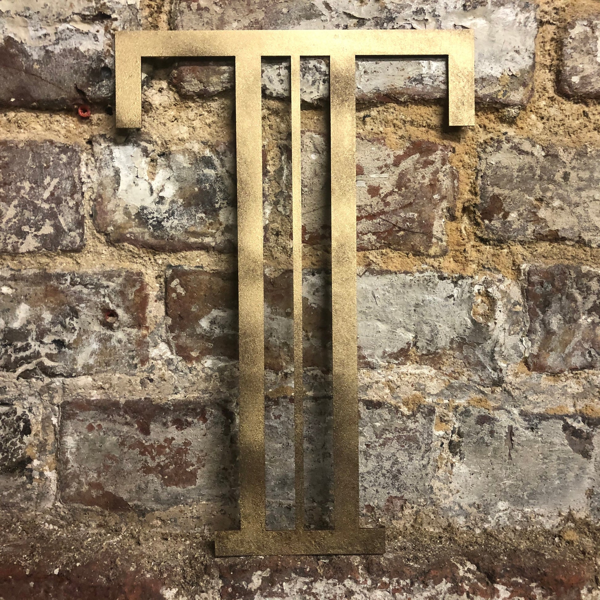 Gold Distressed Art Deco Metal Letters and Numbers 5 inch or 12 inch