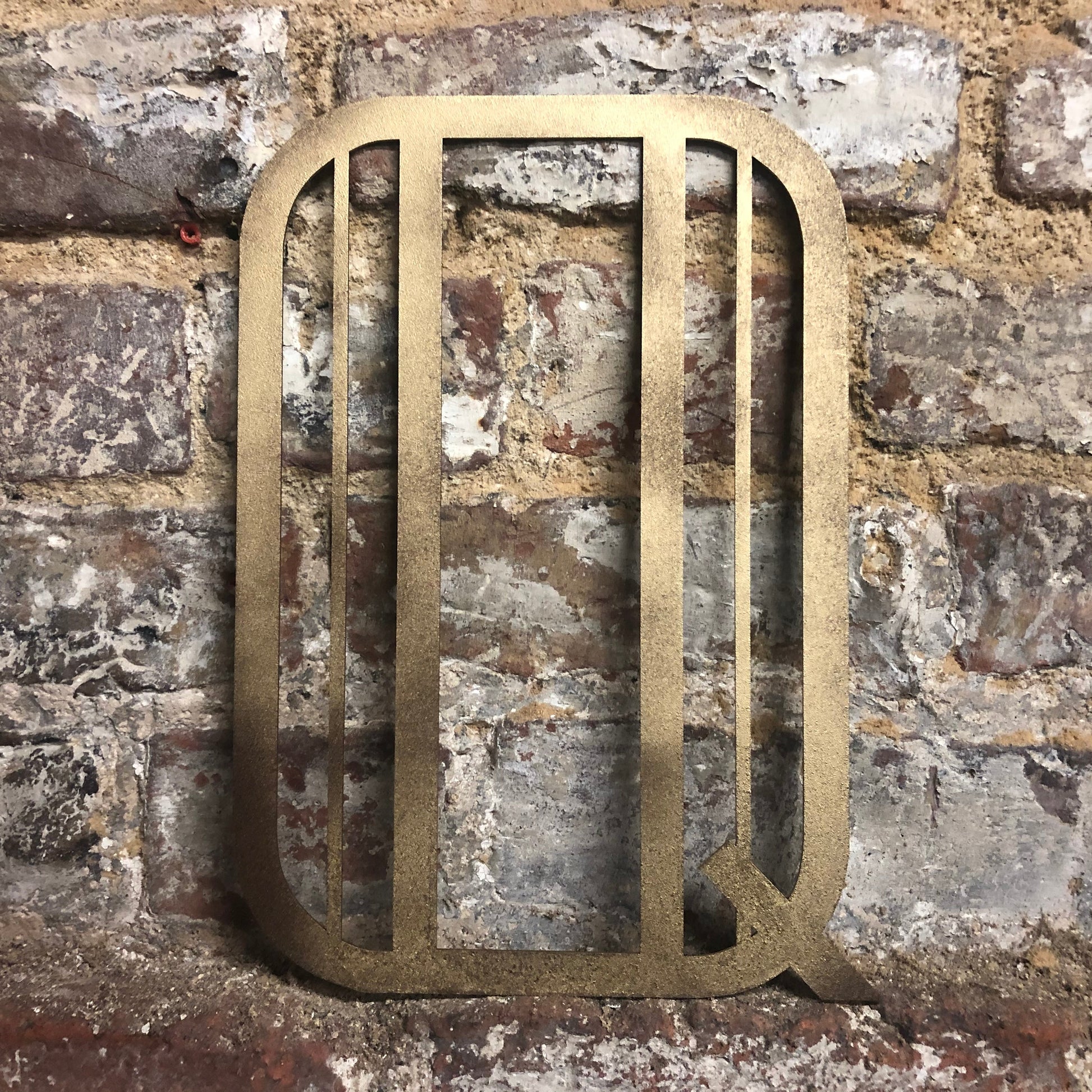 Gold Distressed Art Deco Metal Letters and Numbers 5 inch or 12 inch