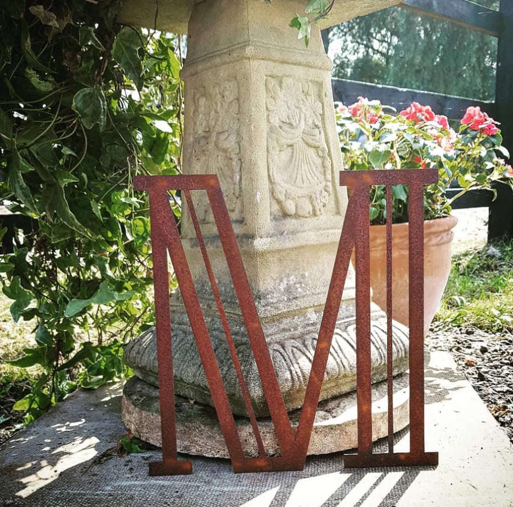 Rusty Metal Art Deco Lettering A-Z 0-9 in 5 inch or 12 inch