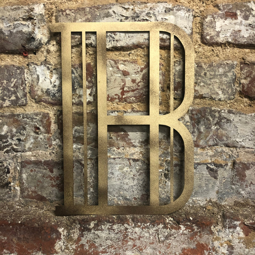 Gold Distressed Art Deco Metal Letters and Numbers 5 inch or 12 inch