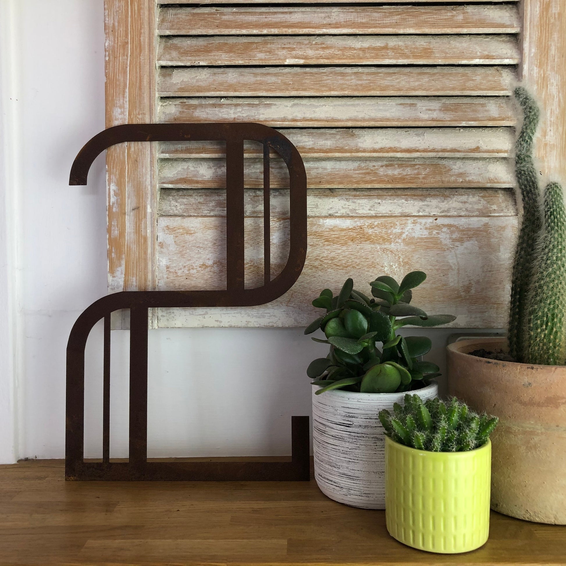 Rusty Metal Art Deco Lettering A-Z 0-9 in 5 inch or 12 inch