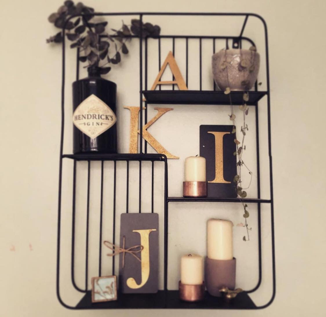Distressed Gold Metal Letters A-Z 0-9 in 5 inch or 12 inch