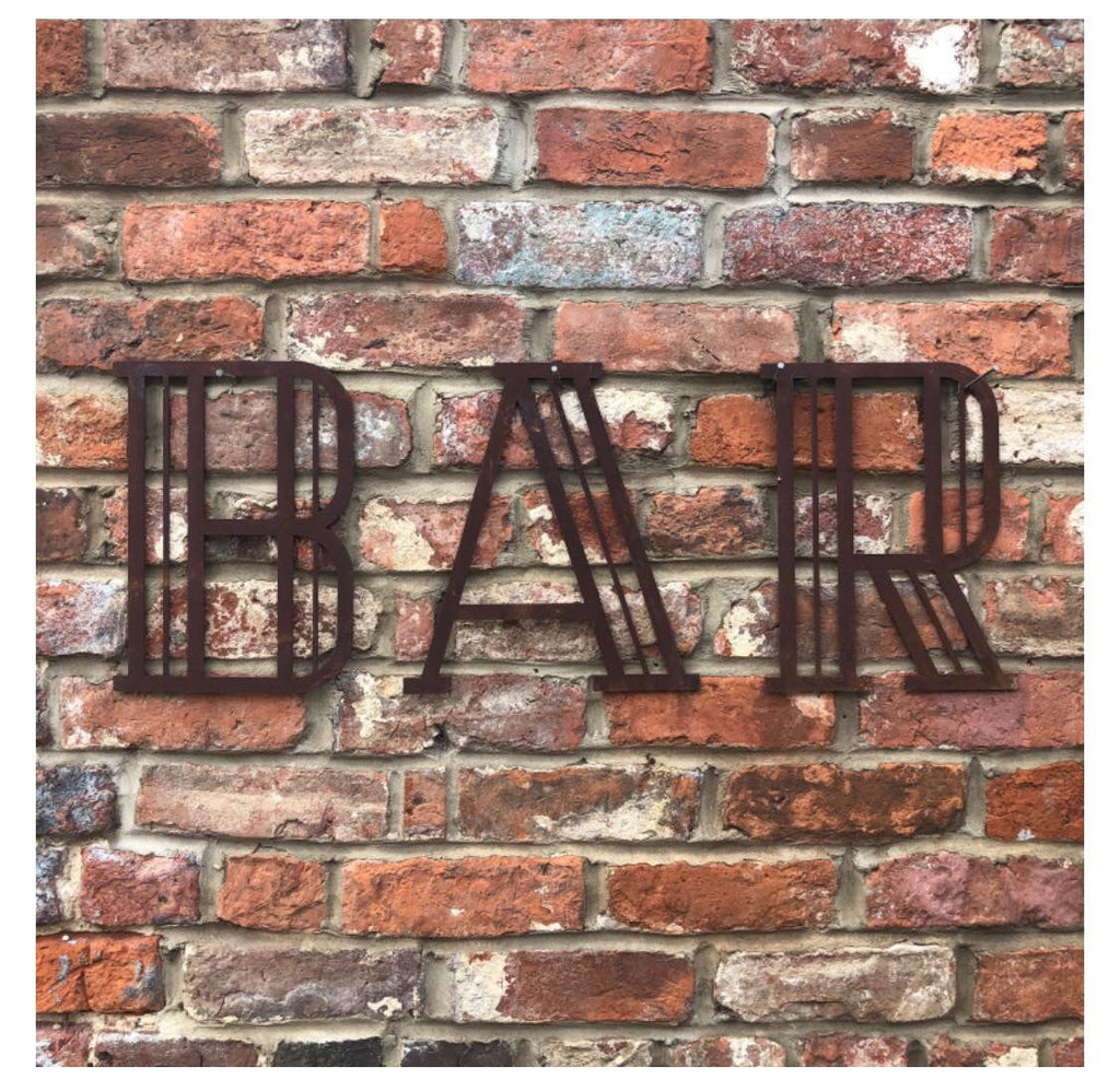 Rusty Metal Art Deco Lettering A-Z 0-9 in 5 inch or 12 inch