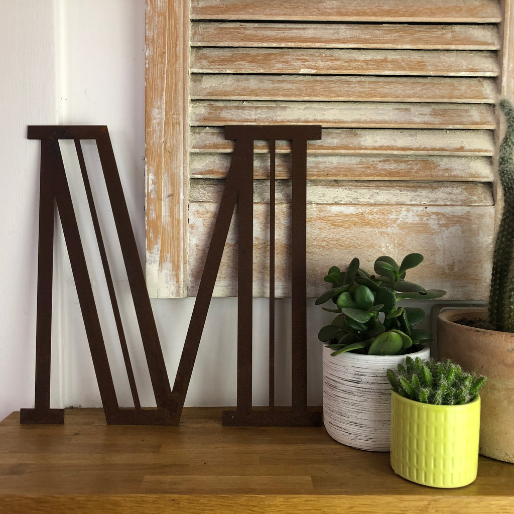 Rusty Metal Art Deco Lettering A-Z 0-9 in 5 inch or 12 inch