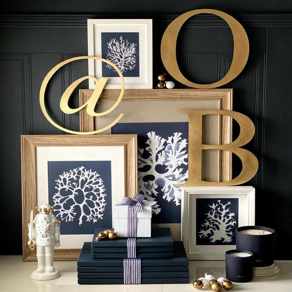 Distressed Gold Metal Letters A-Z 0-9 in 5 inch or 12 inch