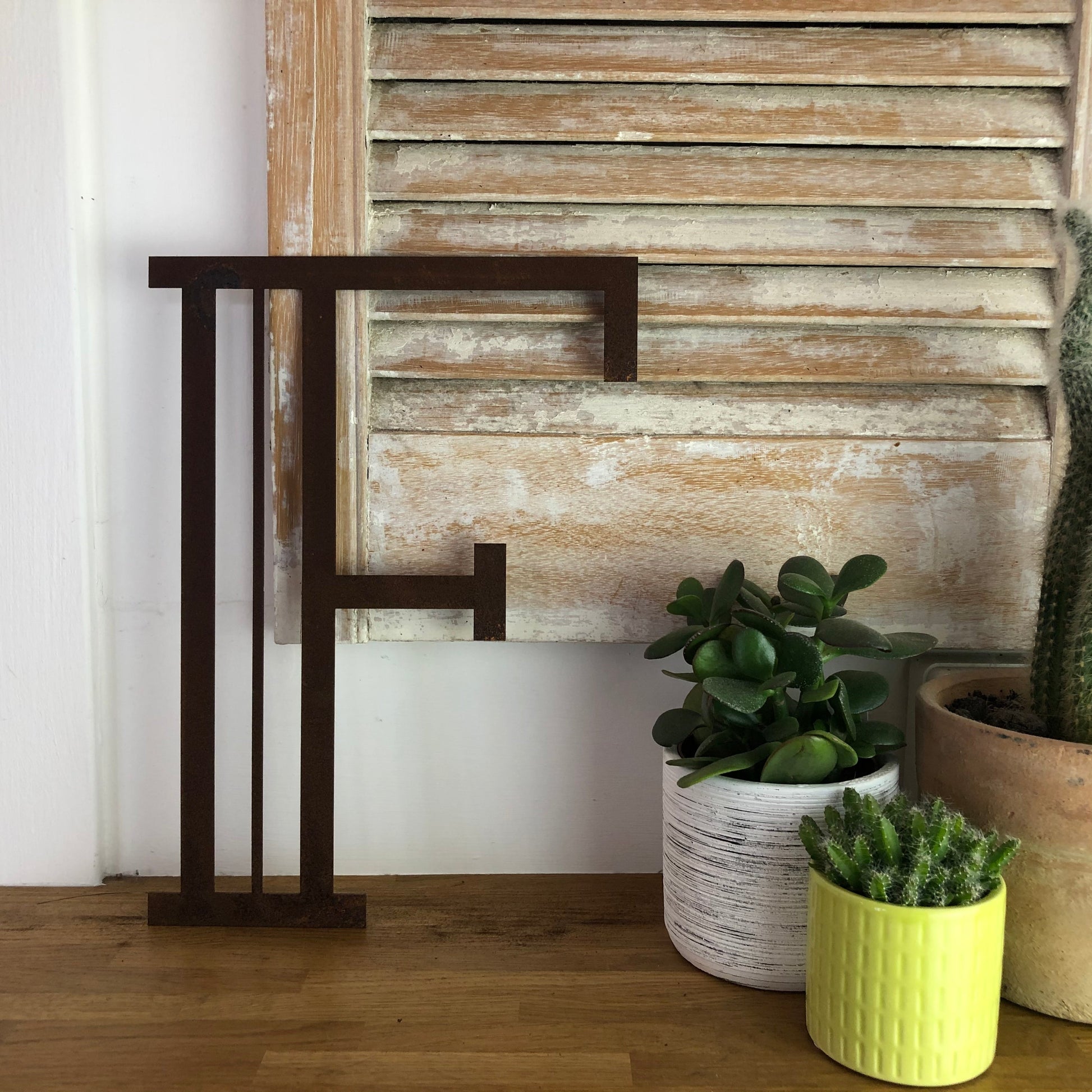 Rusty Metal Art Deco Lettering A-Z 0-9 in 5 inch or 12 inch