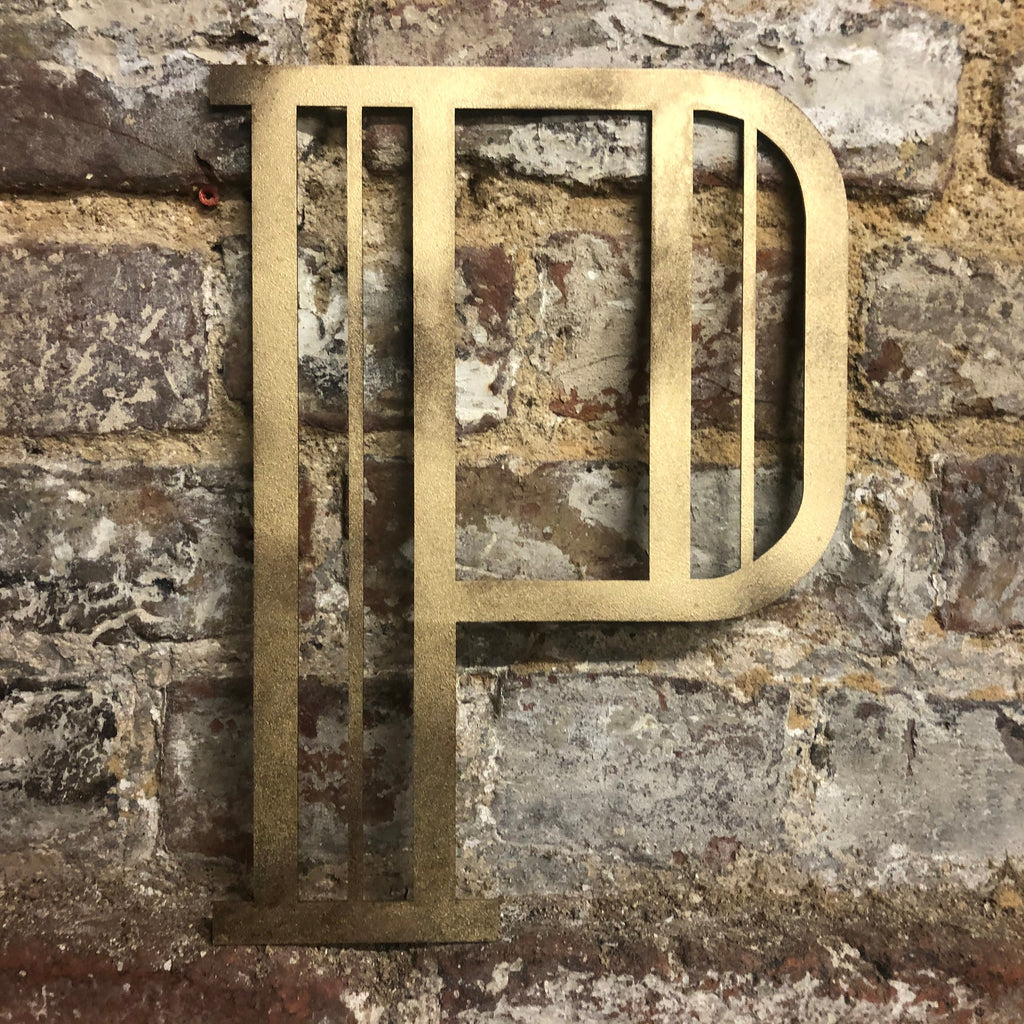 Gold Distressed Art Deco Metal Letters and Numbers 5 inch or 12 inch