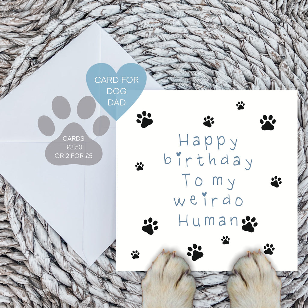 Weirdo Human Birthday Card in Blue