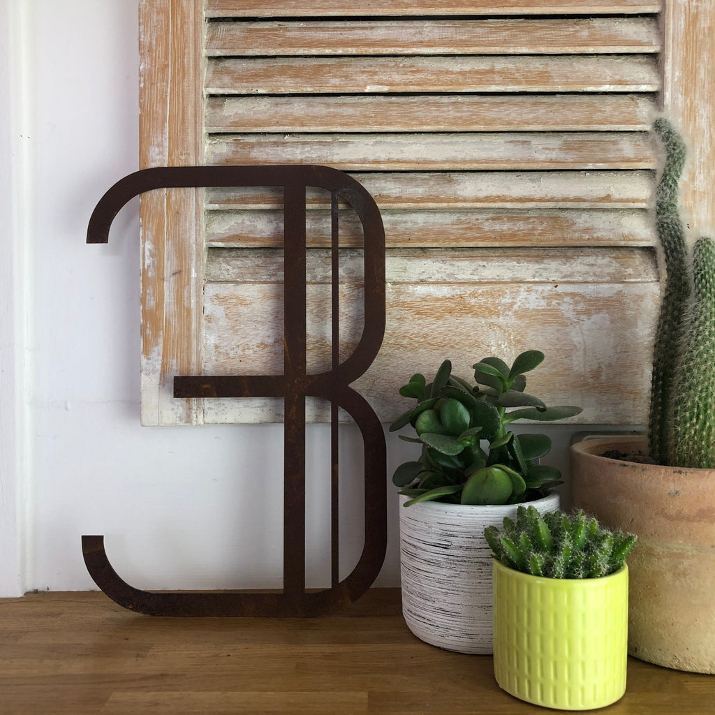 Rusty Metal Art Deco Lettering A-Z 0-9 in 5 inch or 12 inch