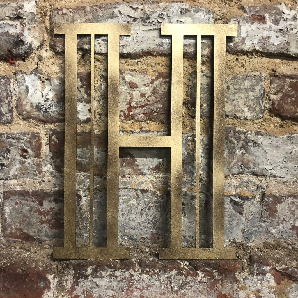 Gold Distressed Art Deco Metal Letters and Numbers 5 inch or 12 inch