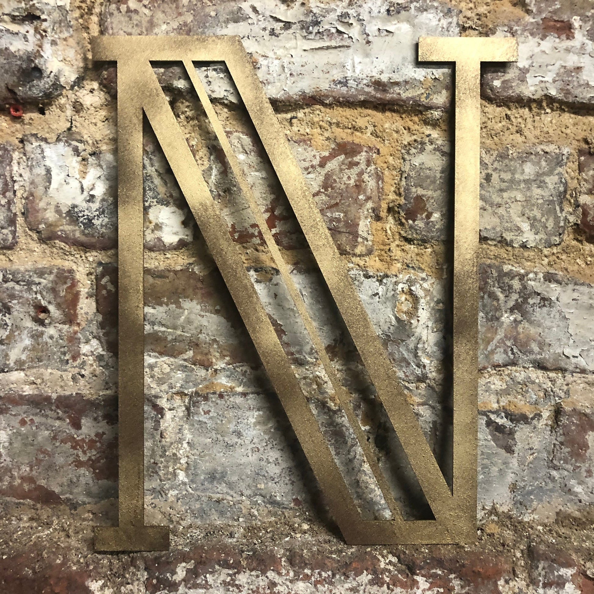 Gold Distressed Art Deco Metal Letters and Numbers 5 inch or 12 inch