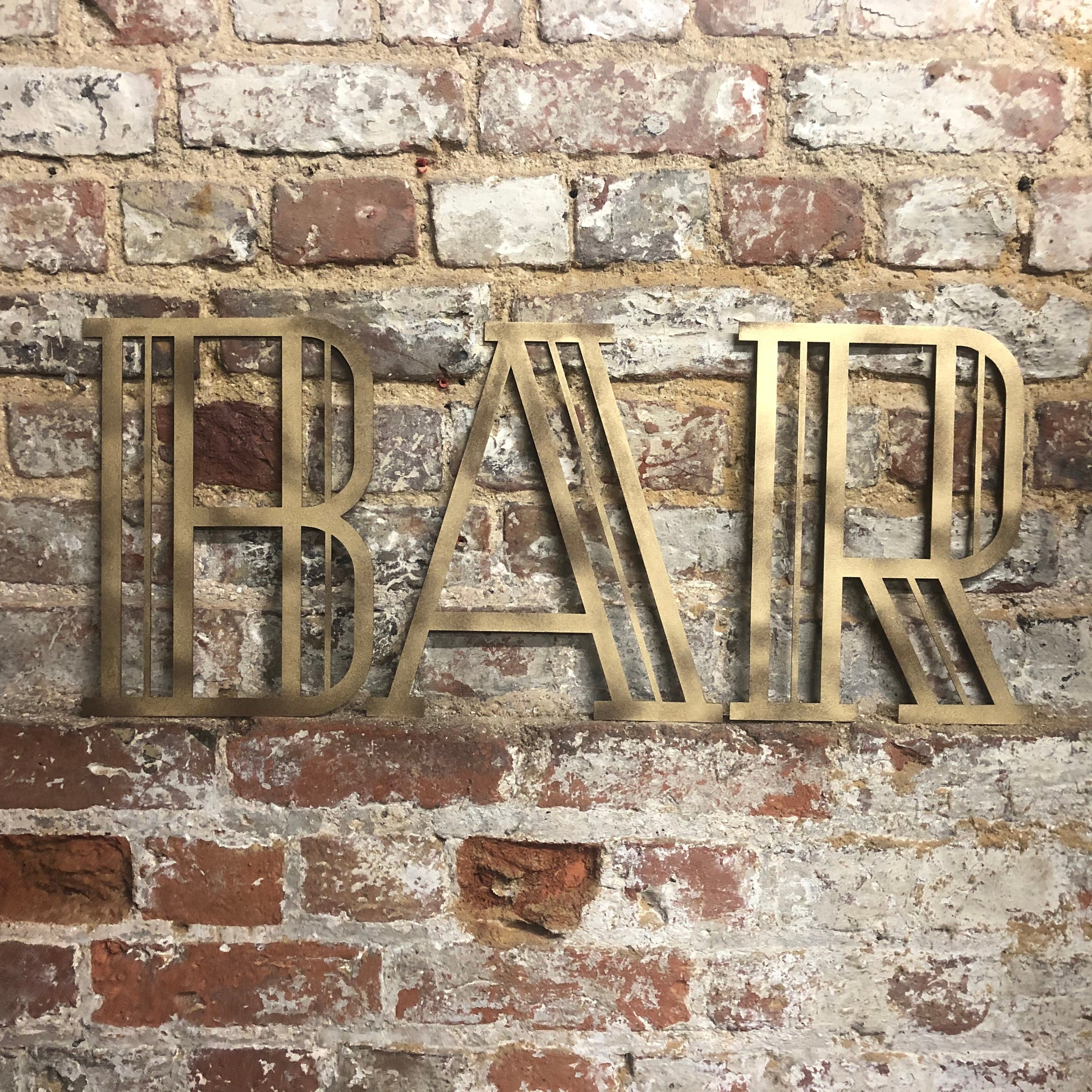 Gold Distressed Art Deco Metal Letters and Numbers 5 inch or 12 inch