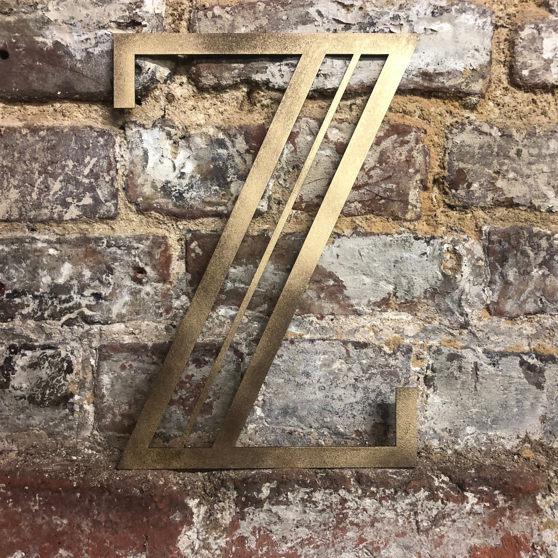 Gold Distressed Art Deco Metal Letters and Numbers 5 inch or 12 inch