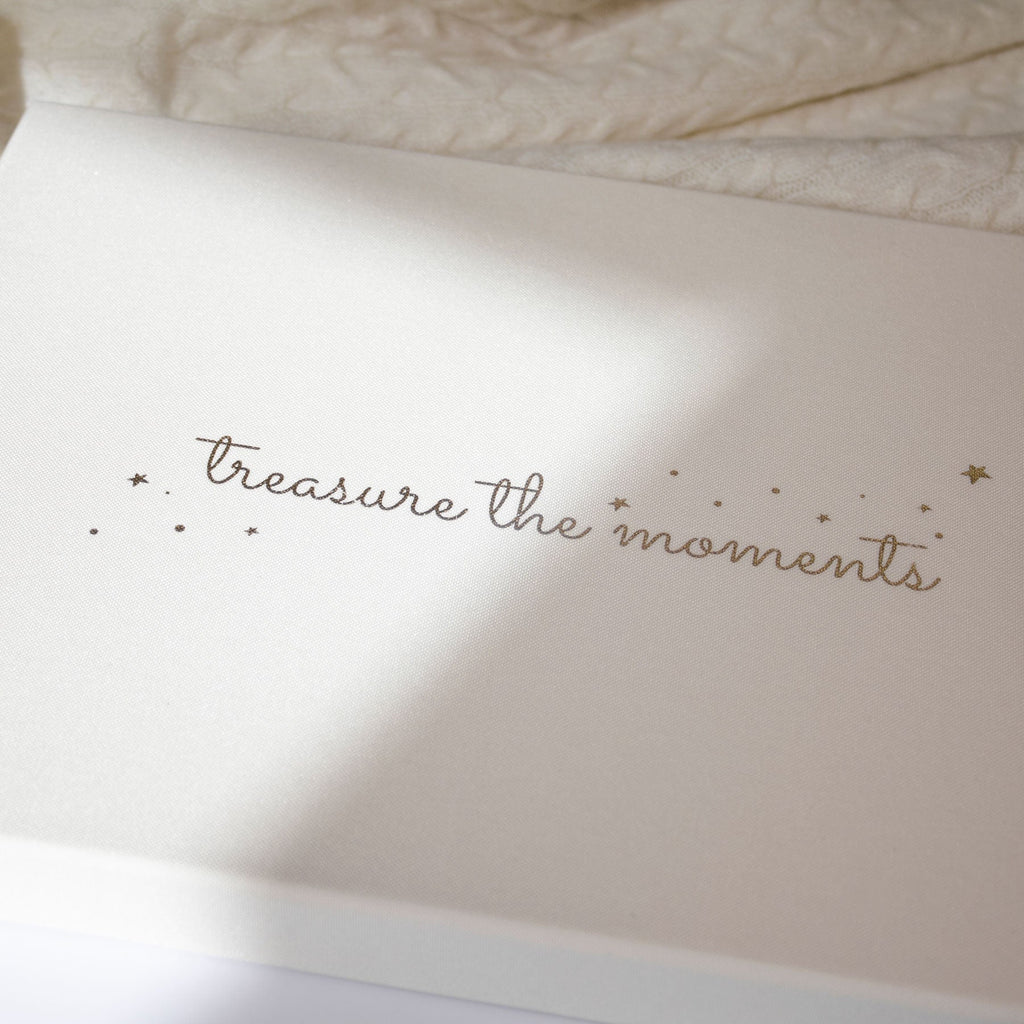 Luxury Baby Memory Book with Ivory Linen Cover