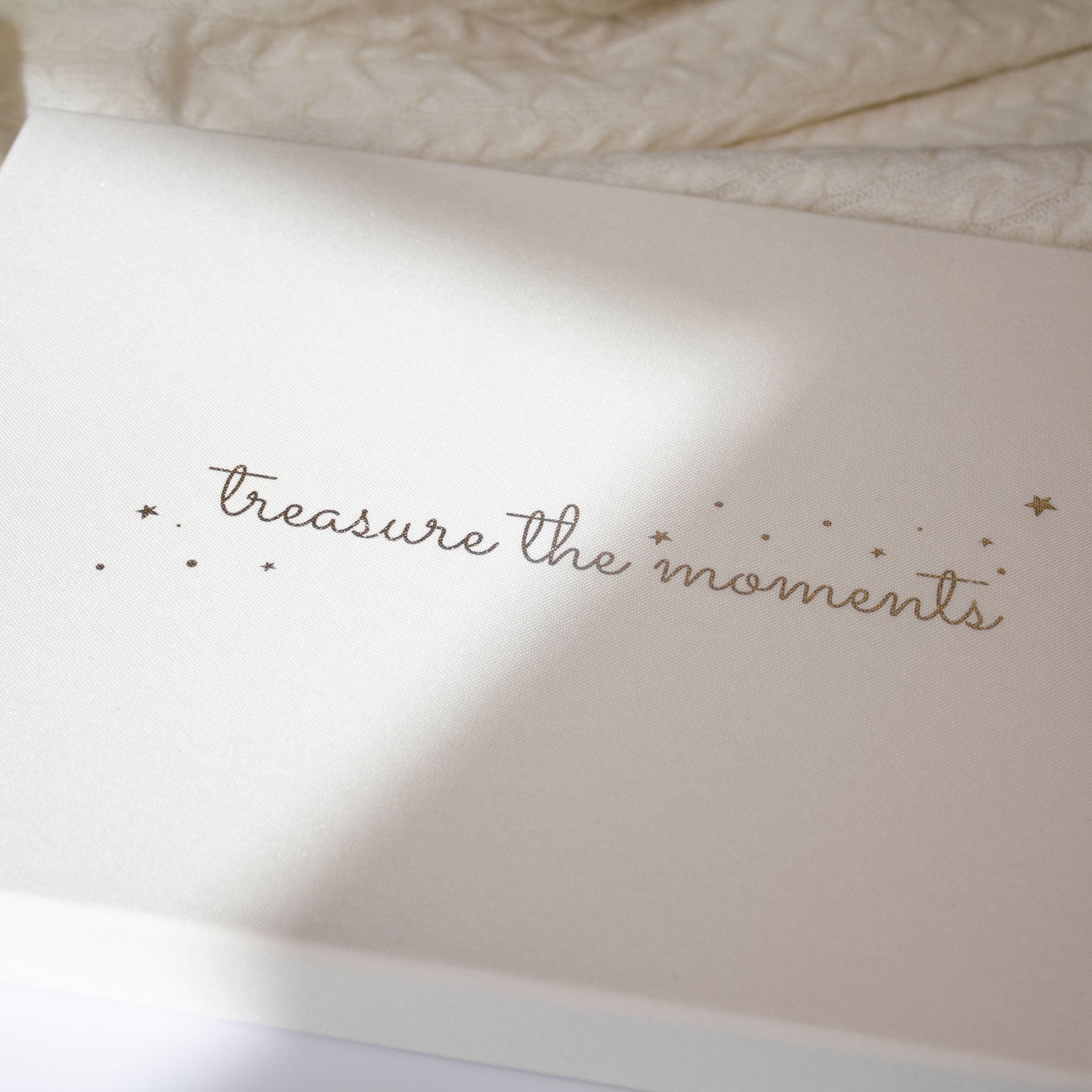 Luxury Baby Memory Book with Ivory Linen Cover