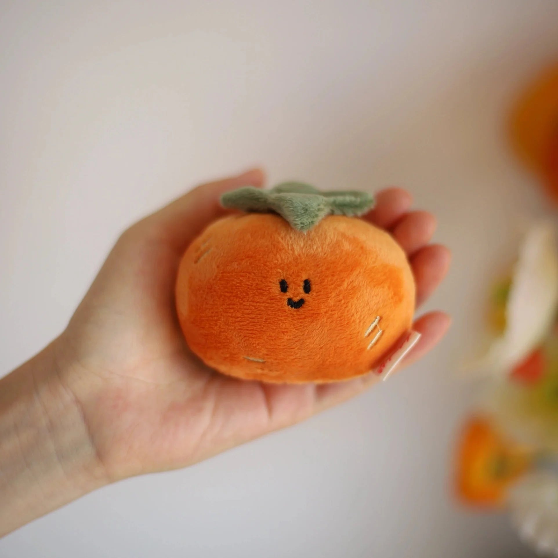 Persimmon Plush Bag Charm in Vibrant Orange