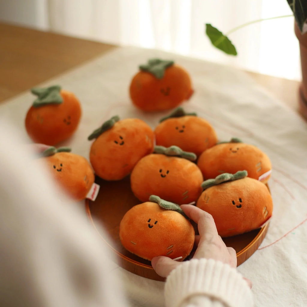Persimmon Plush Bag Charm in Vibrant Orange