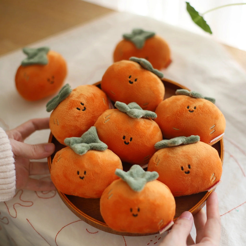 Persimmon Plush Bag Charm in Vibrant Orange