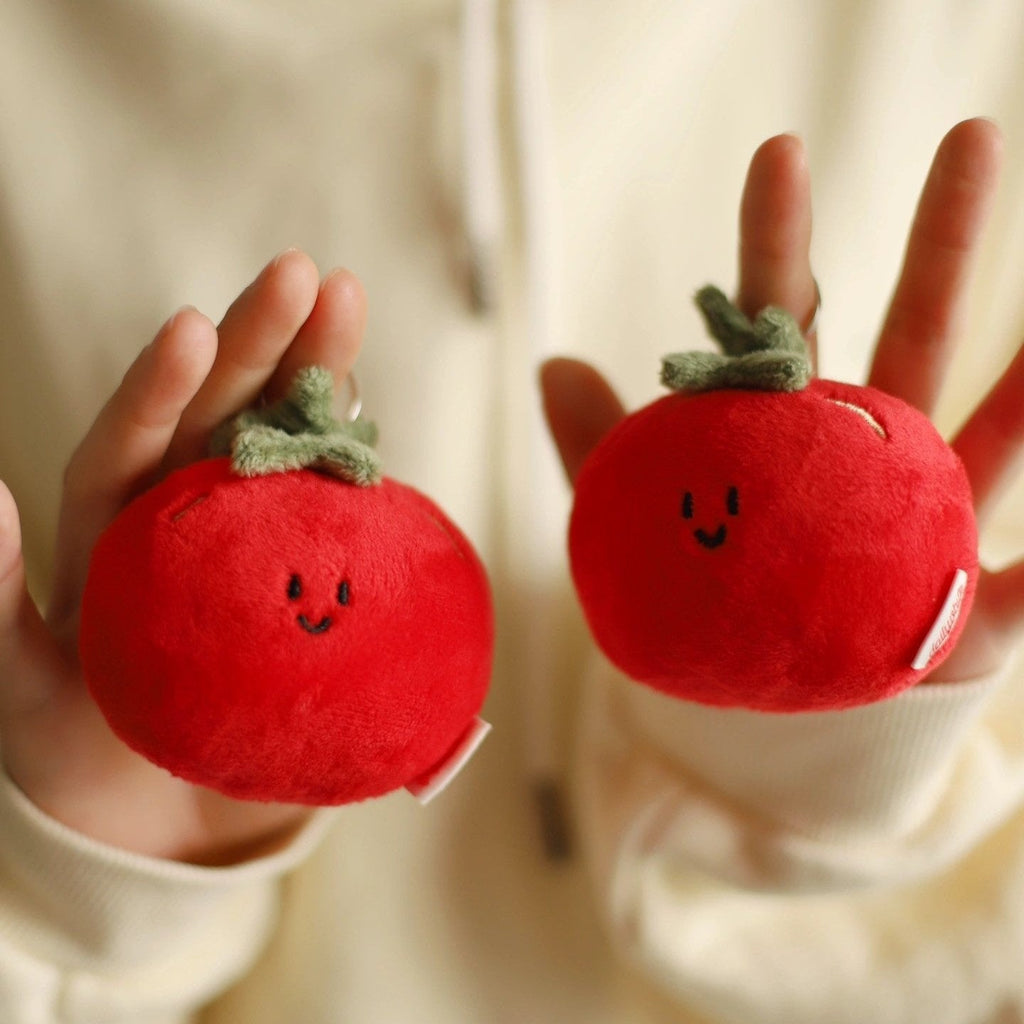 Tomato Plush Bag Charm in Red and Green