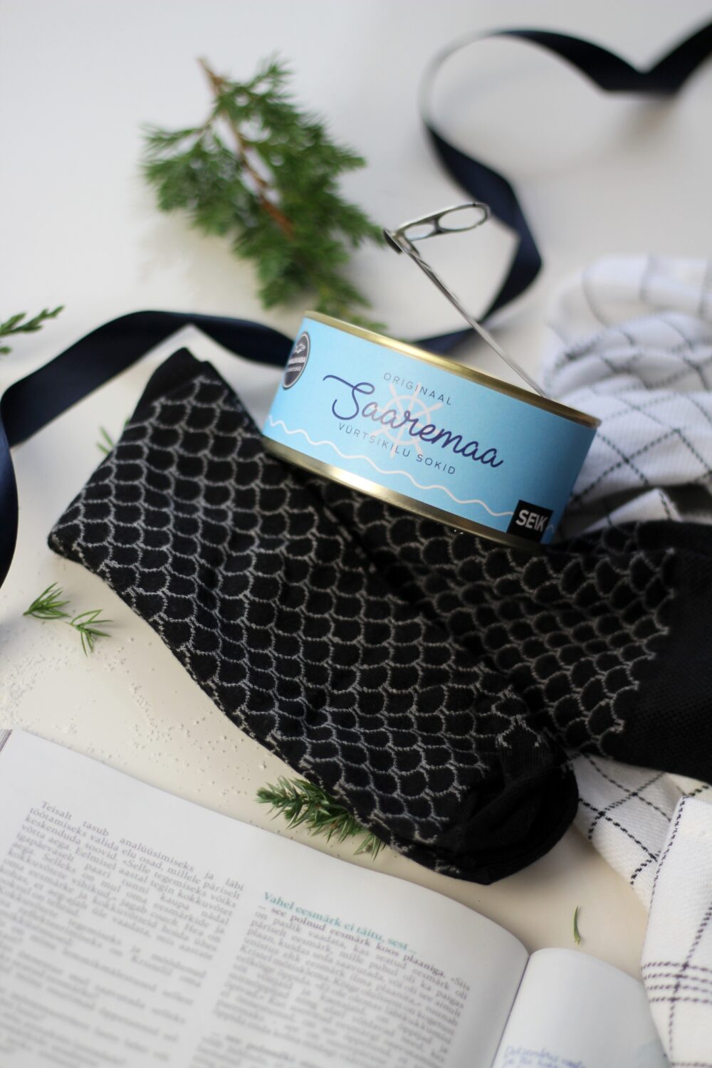 saaremaa spiced herring socks in a cozy home setting with warm ambient lighting