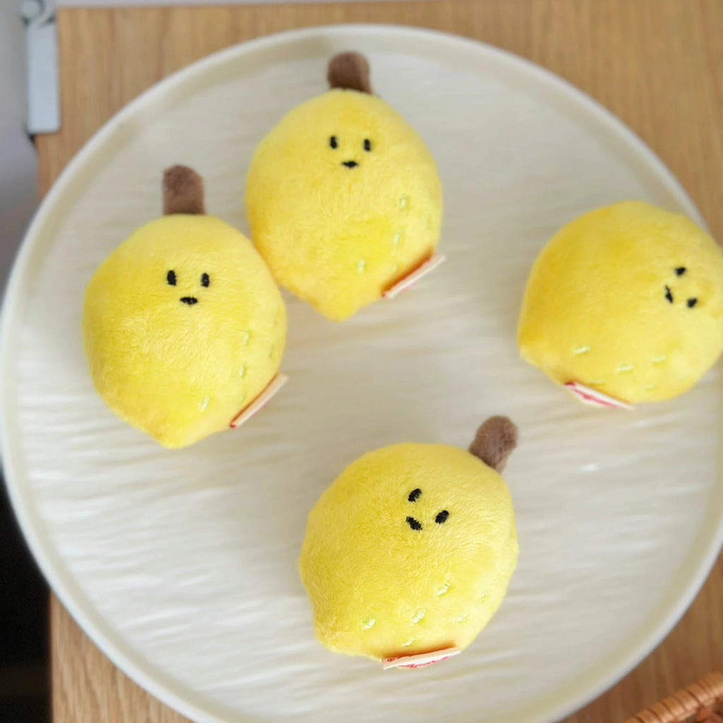 Mini Lemon Bag Charm in Soft Plush Yellow