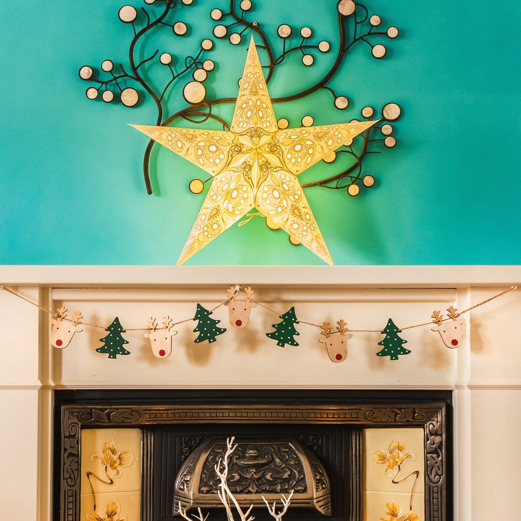 Ivory Lace Paper Star Lantern