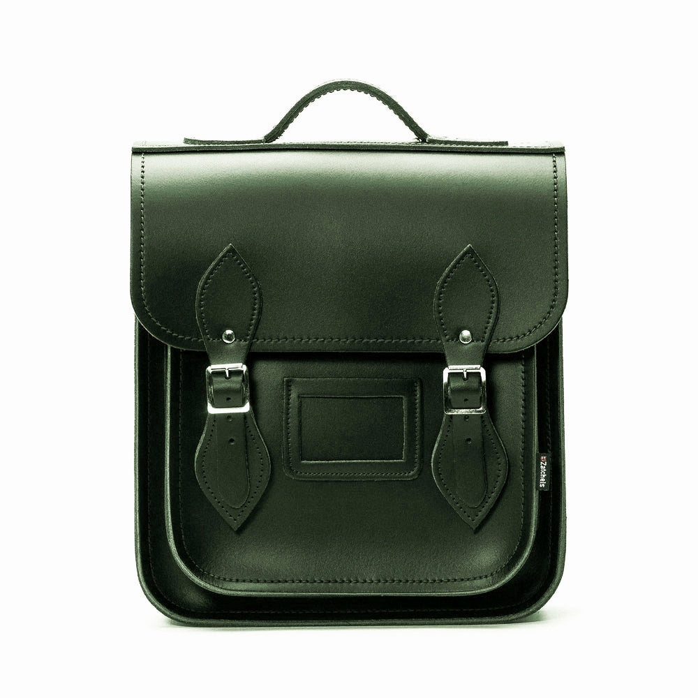 Handmade Leather City Backpack in Ivy Green