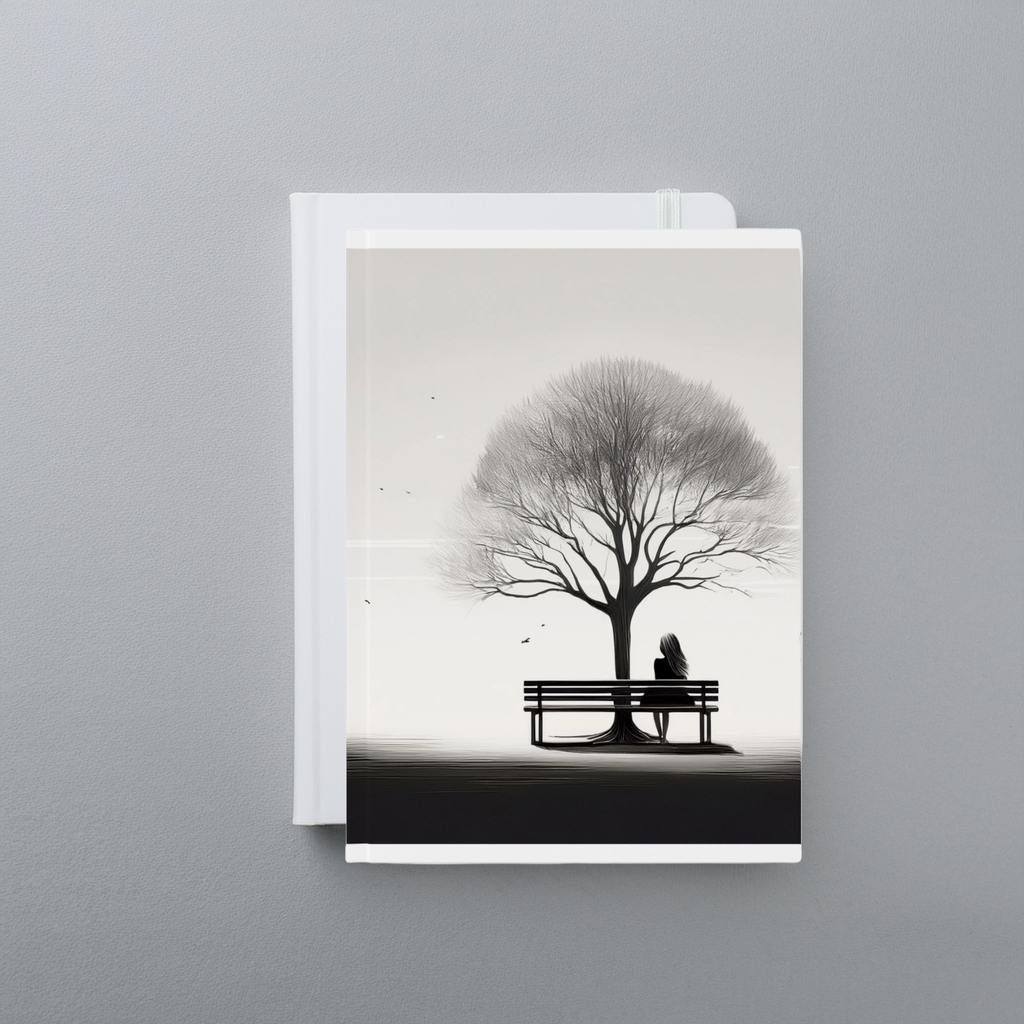 Hardcover Journal with Black and White Nature Design