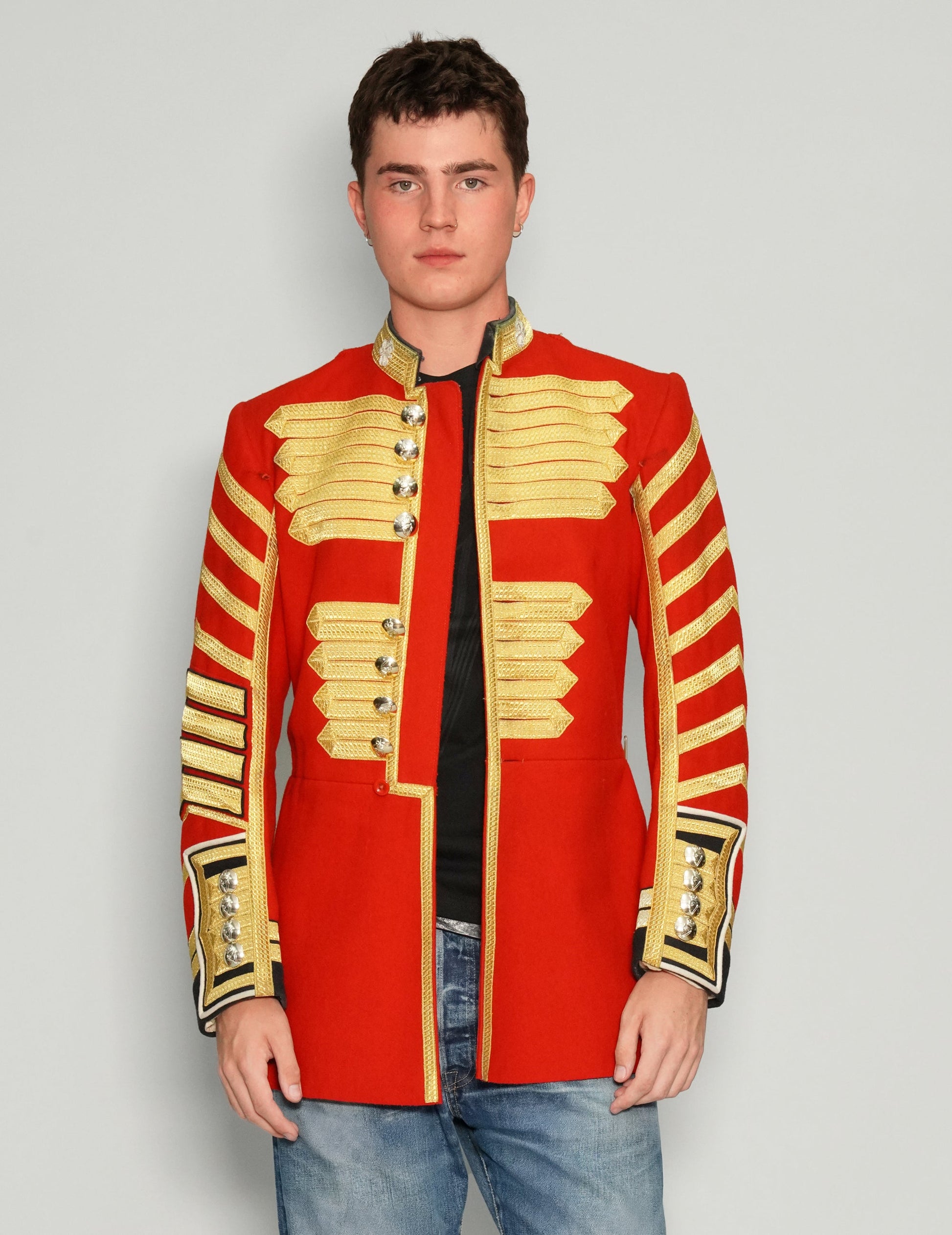 Vintage Irish Guards Band Tunic 1970s Wool Gold Braid