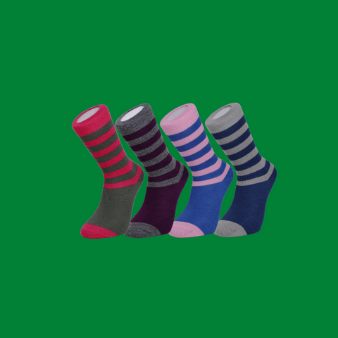 Bright Merino Wool Socks for Jeans Bundle of 4 Pairs