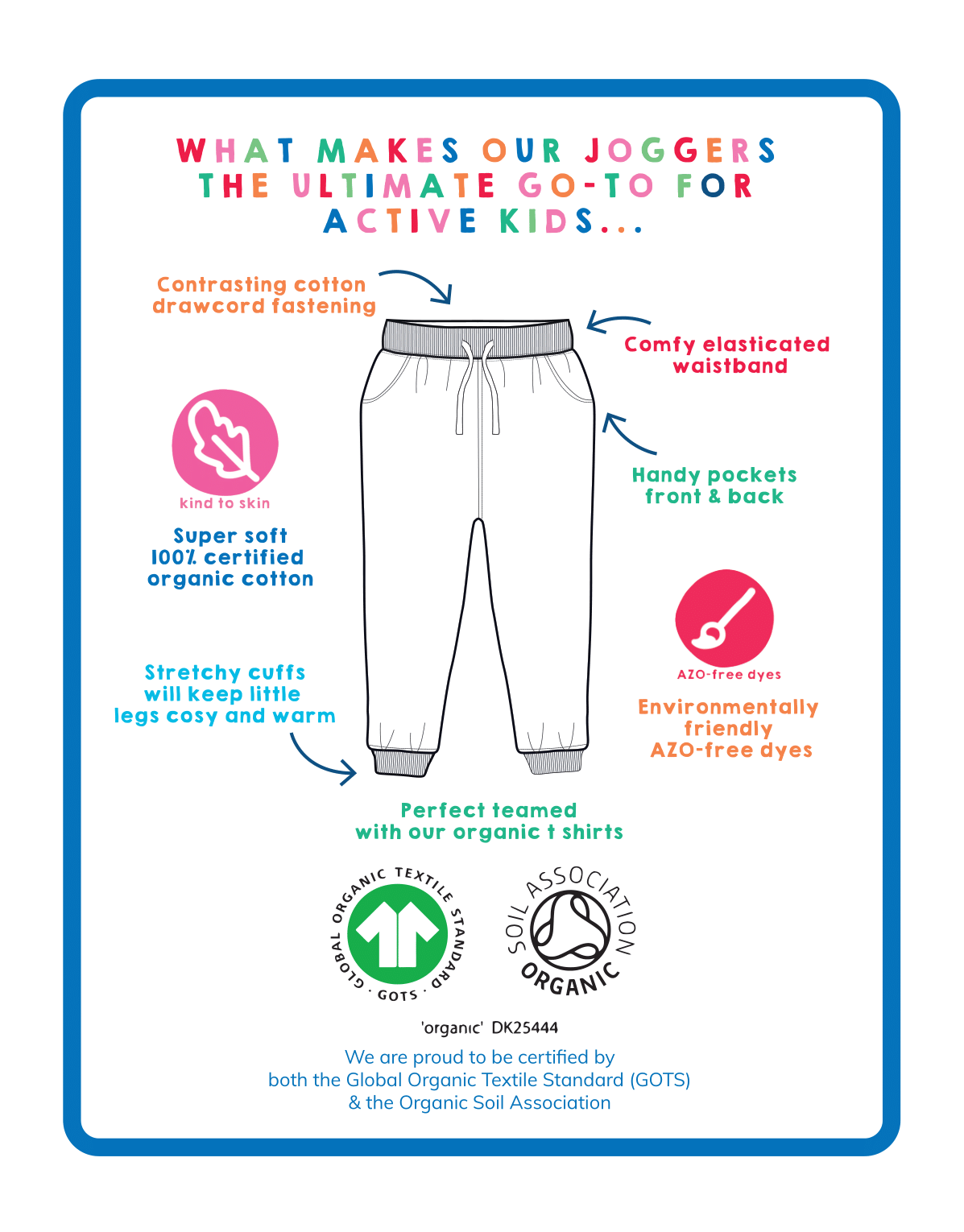 Organic Multi Stripe Joggers for Kids